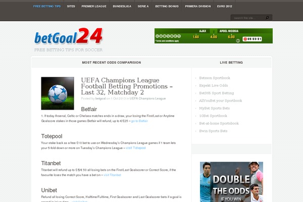 betgoal24.com site used Aggregate