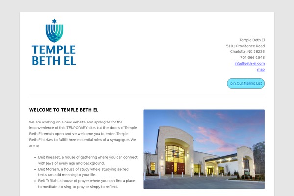 beth-el.com site used Temple-beth-el