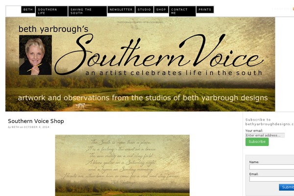 bethyarbroughdesigns.com site used Thesis 1.8.5