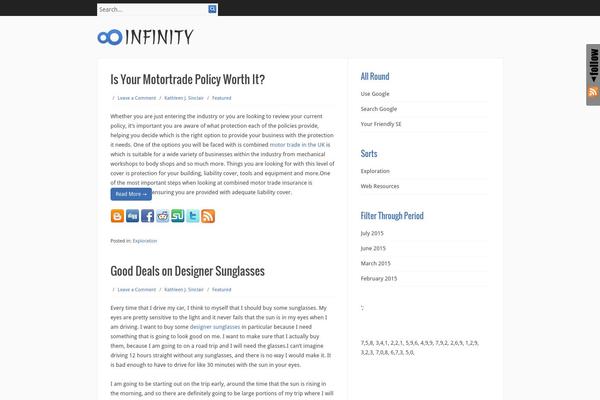 Infinity theme site design template sample