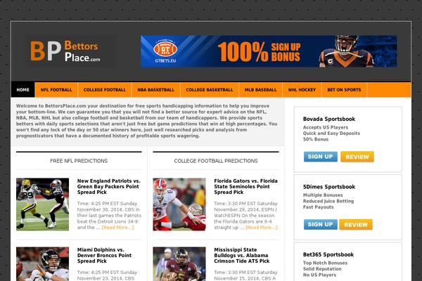 Gameday theme site design template sample