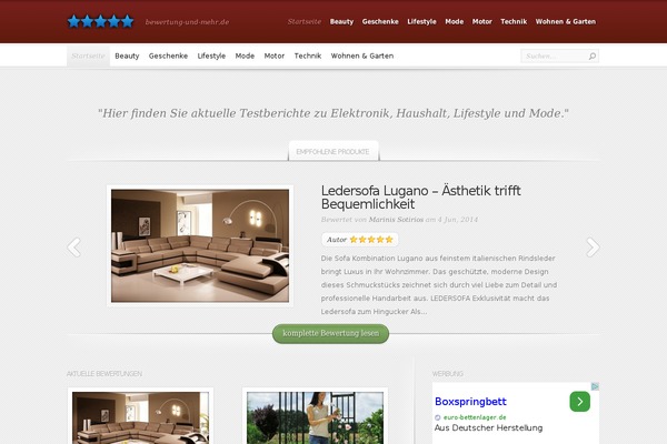 InReview theme site design template sample