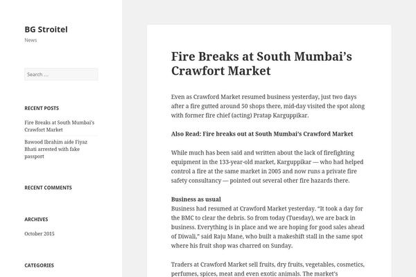 Twenty Fifteen theme site design template sample