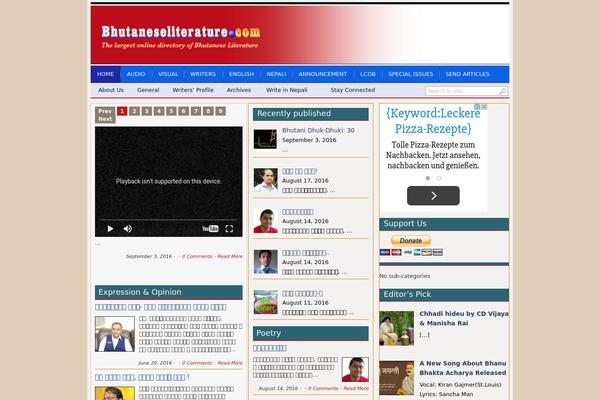 Transcript theme site design template sample