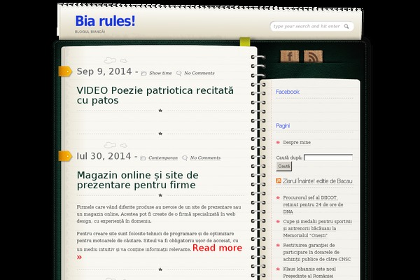 Diary theme site design template sample