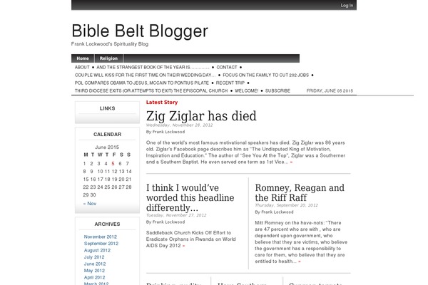 biblebeltblogger.com site used Frontier