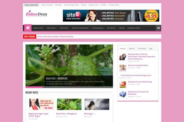 Sahifa theme site design template sample