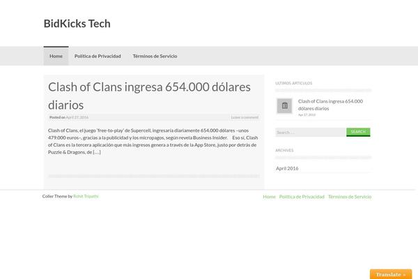 Coller theme site design template sample