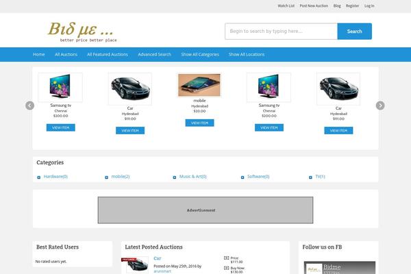 bidme.co.in site used Auctiontheme