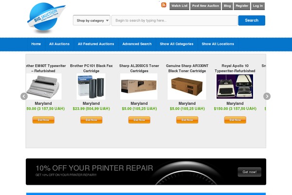 Auctiontheme theme site design template sample