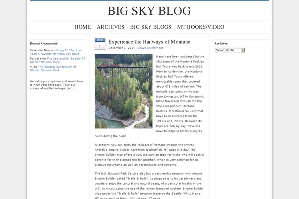 bigskyblog.com site used Blue Zinfandel Enhanced
