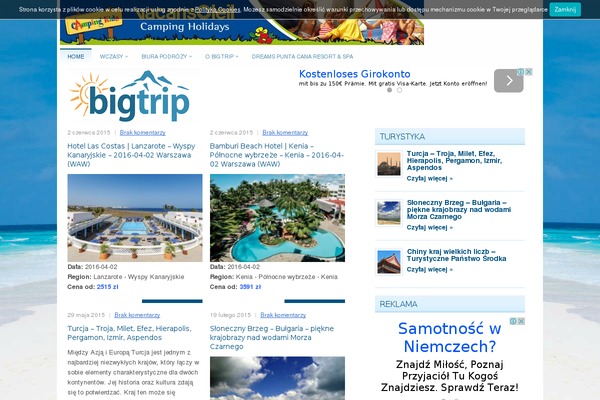 Travelwp theme site design template sample