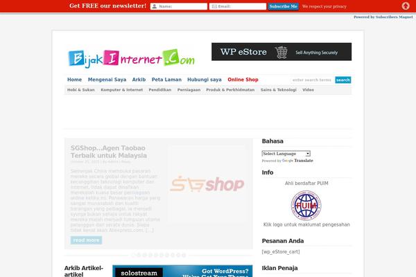 bijakinternet.com site used Wp-davinci209