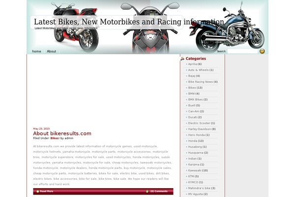 Bike theme site design template sample