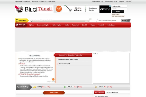 bilgituneli.com site used Polluxhaber