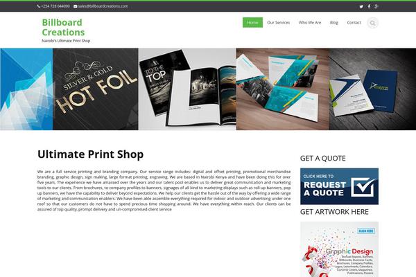 Ascent theme site design template sample