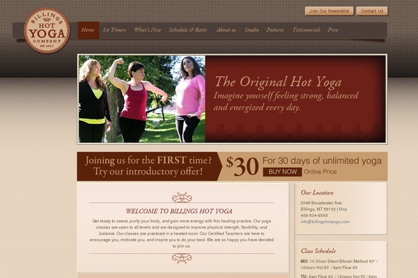 billingshotyoga.com site used By-billings
