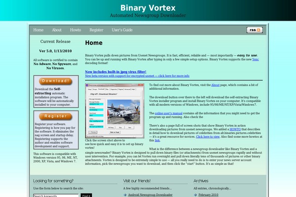 Vortex theme site design template sample
