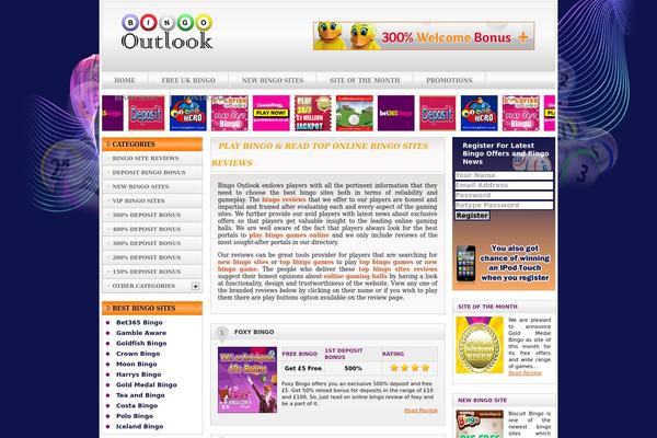 Bingo theme site design template sample