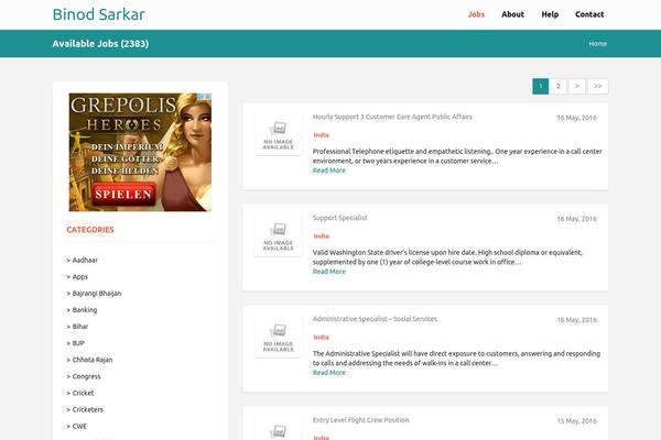 Hueman theme site design template sample