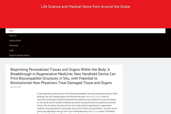 bioquicknews.com site used Spark-theme