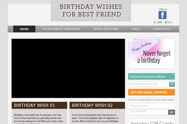 Birthday theme site design template sample
