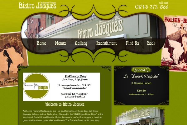 Bistro theme site design template sample