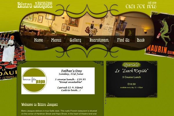 Bistro theme site design template sample