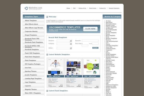 Storefront theme site design template sample