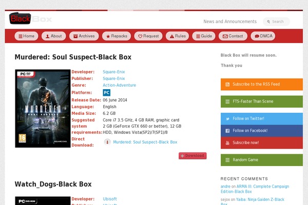 Thesis 1.8.3 website example screenshot