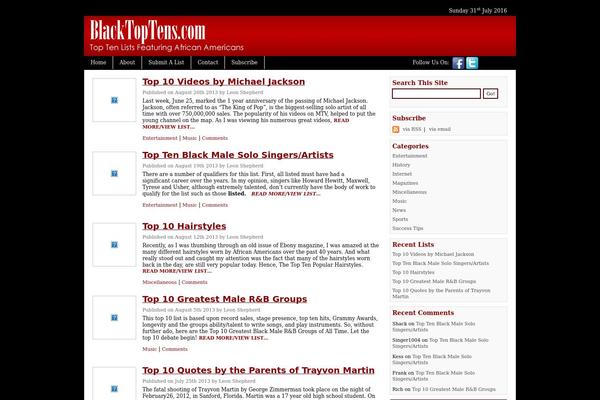 blacktoptens.com site used Simplewp