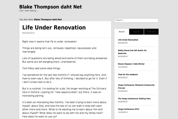 blakethompson.net site used Standard
