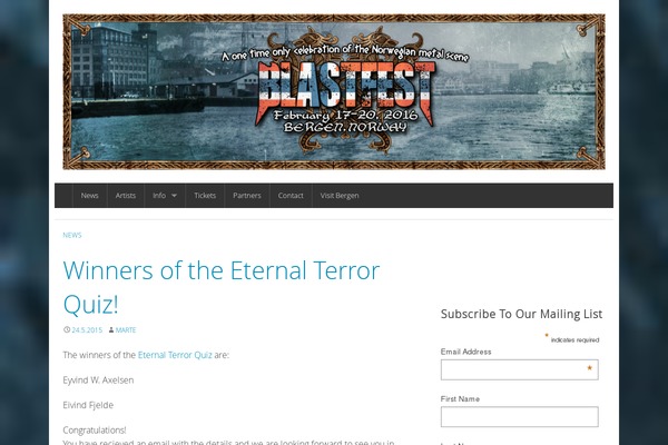 blastfest.no site used WP-Forge