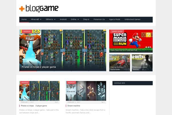 Blog theme site design template sample