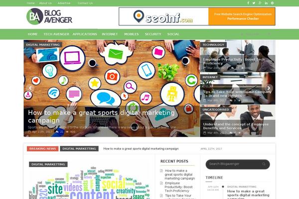 blogavenger.com site used Newsmotive