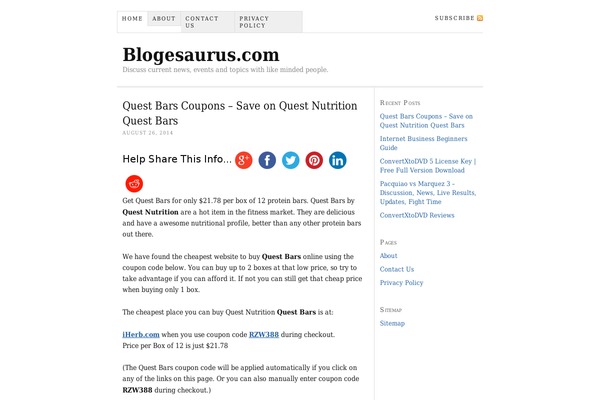 Thesis 1.7 theme site design template sample