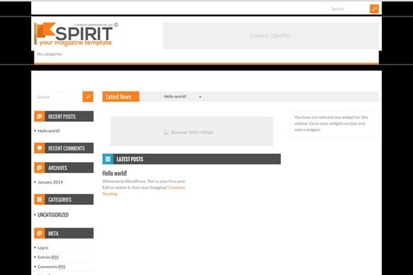 Spirit theme site design template sample