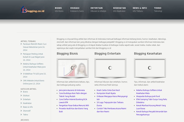 Bloggingpro theme site design template sample