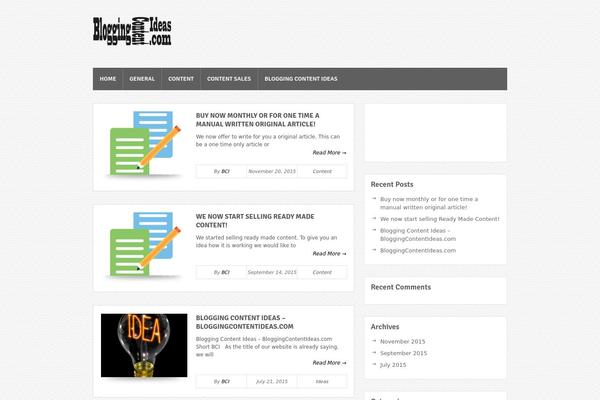 Bloggie theme site design template sample