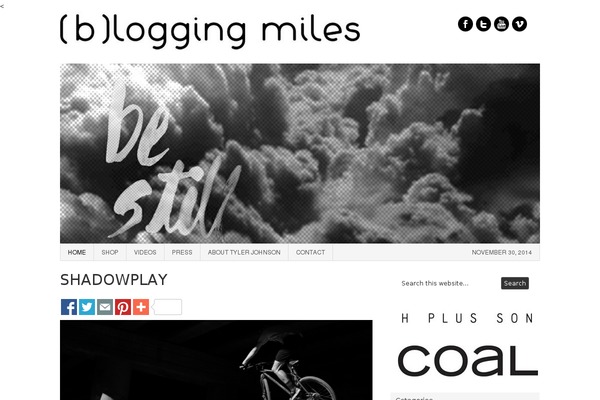 bloggingmiles.com site used Tylertheme