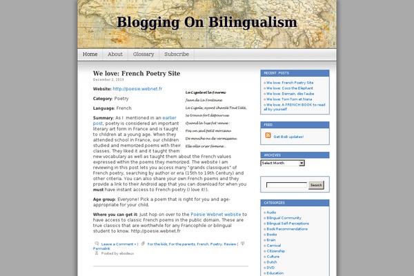 Blogi theme site design template sample