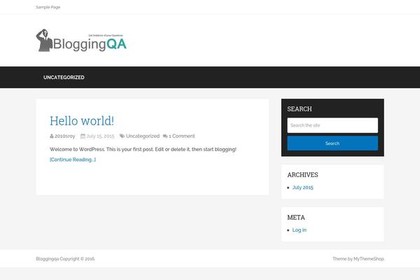 bloggingqa.com site used Bloggingcagev2