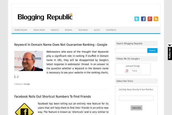 bloggingrepublic.com site used NewsPaperly