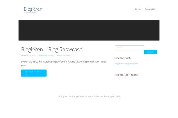 Ascension theme site design template sample