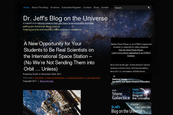 blogontheuniverse.org site used Colourise