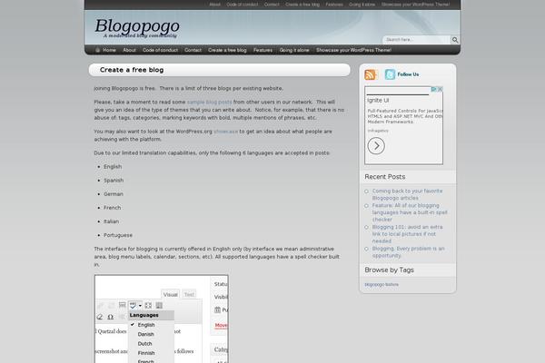 blogopogo.com site used Moina-lite