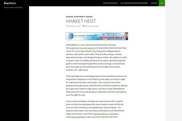 blograters.com site used Twenty Fourteen