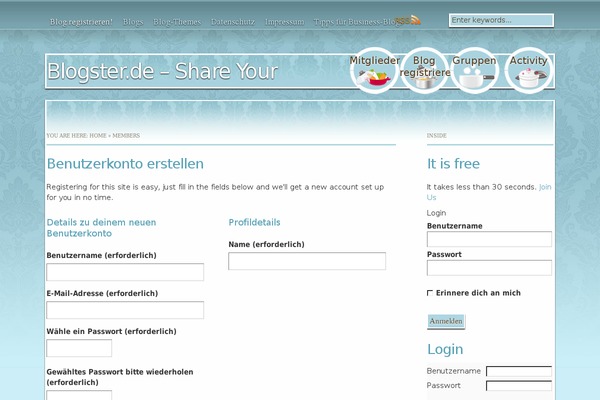 Site using Buddypress-share-it plugin