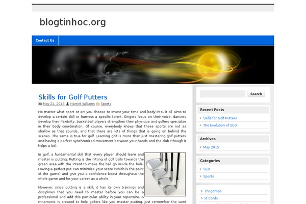 blogtinhoc.org site used Simplistic Blue