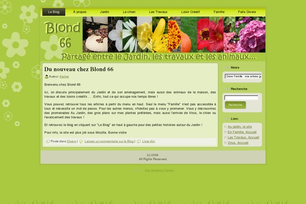blond66.fr site used Naturegreenwordpresstheme